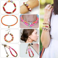 Thumbnail for 7200pcs Polymer Clay Beads Set 24 Colors Clay Round Disc Spacer Heishi Beads Jewelry Making Kit