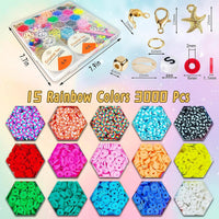 Thumbnail for 3600pcs 6mm Flat Round Heishi Ceramics 15 Colors Polymer Clay Bead Alphabet Beads Jewelry Making Kit