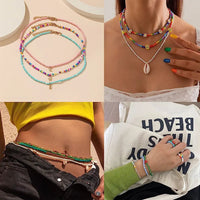 Thumbnail for Heishi Alphabet Bead with Charm Pendant Set 48 Colors 35000pcs 2mm Glass Seed Beads Jewelry Making Kit