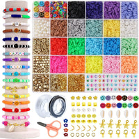 Thumbnail for 20 Colours 5300pcs Clay Heishi Beads Jewellery Making Kit Smiley Face Clay Flat Beads