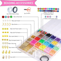 Thumbnail for 20 Colours 5300pcs Clay Heishi Beads Jewellery Making Kit Smiley Face Clay Flat Beads