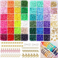 Thumbnail for 42 Colors 10500pcs Clay Beads Round Flat Beads Kit Professional Quality Polymer Clay Heishi Disc Beads Jewelry Making Kit