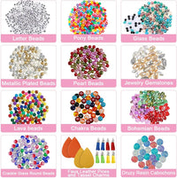 Thumbnail for 4-layer 2880Pcs Beads Charms Findings Beading Wire Kit For DIY Bracelets Necklace Earrings Deluxe Jewelry Making Supplies Kit