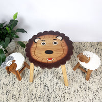 Thumbnail for Lion Table + 2 Stools Set