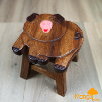 Thumbnail for Kids Wooden Stool Pig