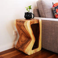 Thumbnail for B Shape Raintree Wood Side/Corner Table/Planet Stand/Bar Stool (Clear Finish)