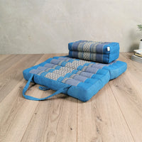 Thumbnail for Foldable Meditation Cushion + Seating Block Set Blue