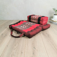 Thumbnail for Foldable Meditation Cushion + Seating Block Set RedEle