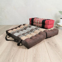 Thumbnail for Foldable Meditation Cushion Brown + Seating Block Set BRWRedEle