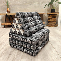 Thumbnail for [Large] THREE FOLDS Thai Triangle Pillow Foldout Daybed TTP10BLKELE