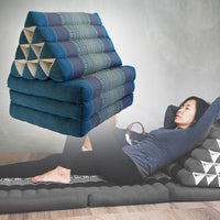 Thumbnail for Large Thai Triangle Pillow THREE FOLDS Blue