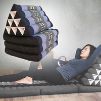 Thumbnail for Large Thai Triangle Pillow THREE FOLDS Blue Ele