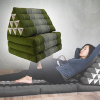 Thumbnail for Large Thai Triangle Pillow THREE FOLDS Green