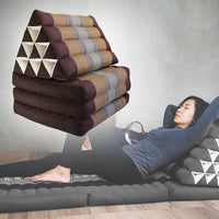 Thumbnail for Large Thai Triangle Pillow THREE FOLDS Brown