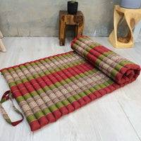 Thumbnail for Thai Kapok Roll Up Mattress Foldout Mat Red&Green