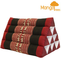 Thumbnail for Thai Triangle Pillow Backrest Cushion Kapok Filled RedEle