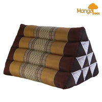Thumbnail for Thai Triangle Pillow Backrest Cushion Kapok Filled Brown