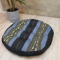 Thumbnail for Jumbo Size Zafu Meditation Cushion Filled with Natural Kapok Fiber BlueEle