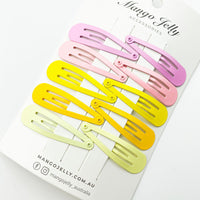 Thumbnail for MANGO JELLY Everyday Snap Hair Clips (5cm) - Lemon - Twin Pack