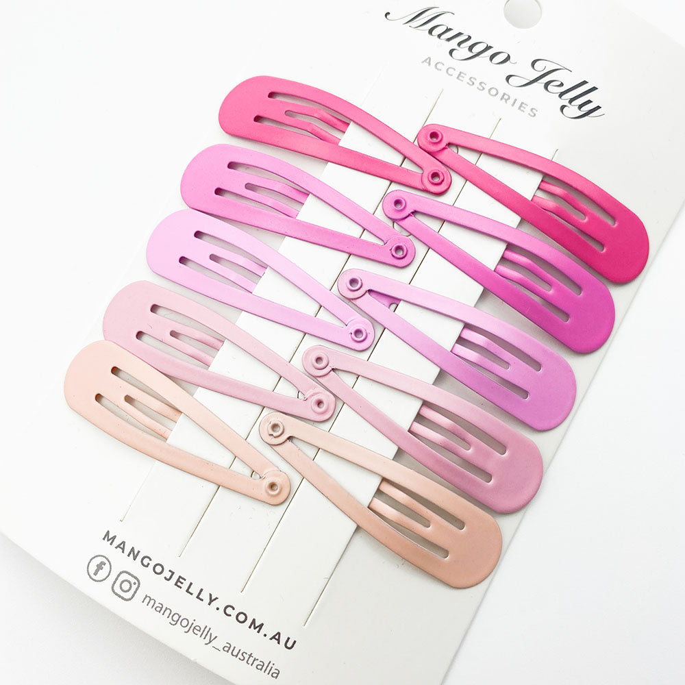 MANGO JELLY Everyday Snap Hair Clips (5cm) - Just Pink - One Pack