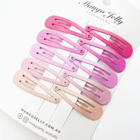 Thumbnail for MANGO JELLY Everyday Snap Hair Clips (5cm) - Just Pink - Three Pack