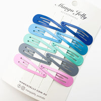 Thumbnail for MANGO JELLY Everyday Snap Hair Clips (5cm) - Turquoise - Three Pack