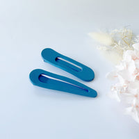 Thumbnail for MANGO JELLY Large Pastel Coated Hair Clips -Blue - Twin Pack