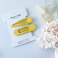 Thumbnail for MANGO JELLY Large Pastel Coated Hair Clips - Mustard - One Pack