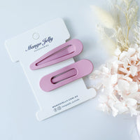 Thumbnail for MANGO JELLY Large Pastel Coated Hair Clips - Pink - One Pack