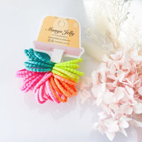 Thumbnail for MANGO JELLY Kids Hair Ties (3cm) - Bubbly Neon (THICK) - Six Pack