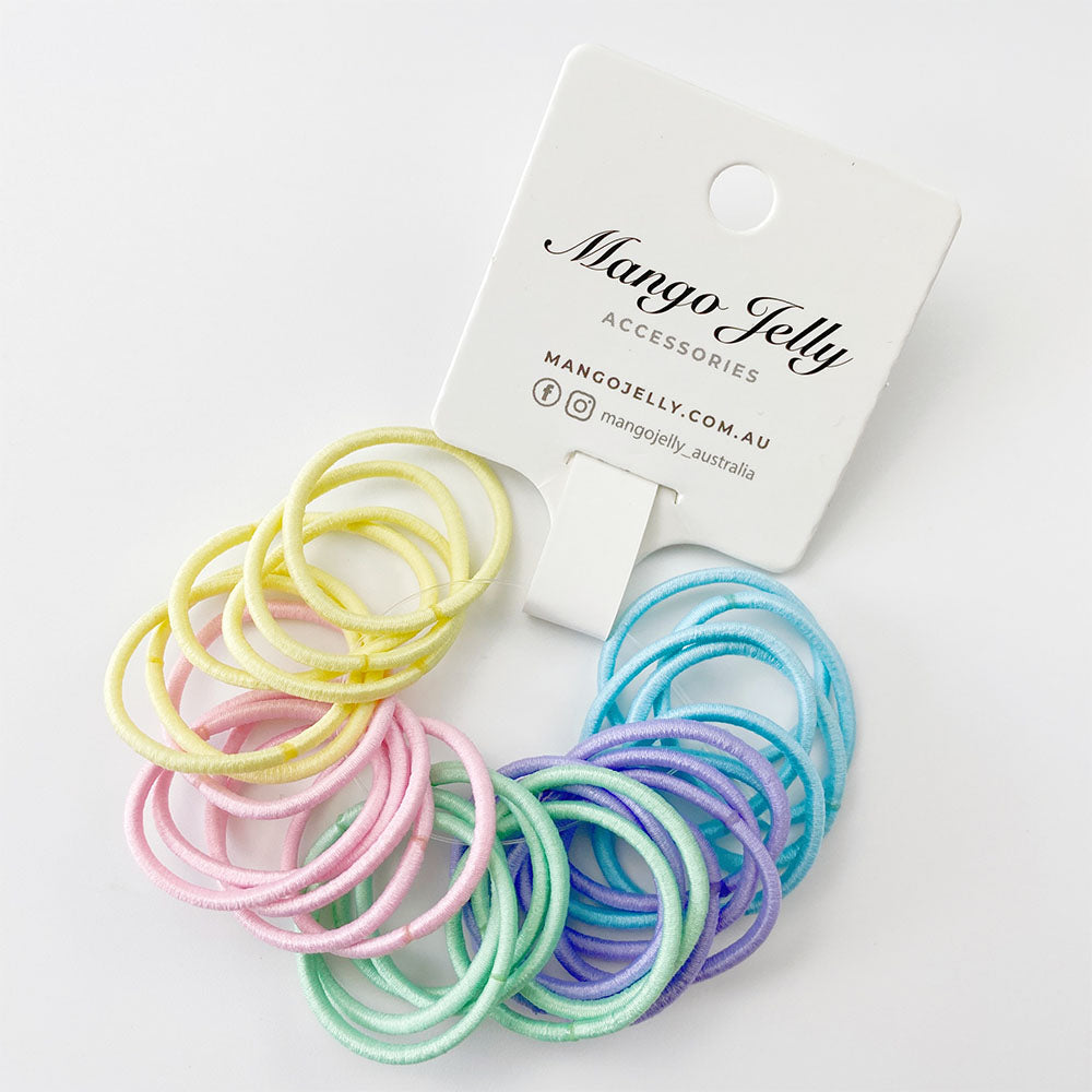 MANGO JELLY Kids Hair Ties (3cm) - Classic Soft Pastel - One Pack