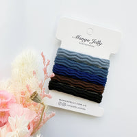 Thumbnail for MANGO JELLY Metal Free Textured Hair ties 4cm (Thick) - Blue-One Pack