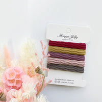 Thumbnail for MANGO JELLY Metal Free Textured Hair ties 4cm (Thick) - Blush-One Pack