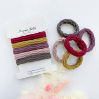 Thumbnail for MANGO JELLY Metal Free Textured Hair ties 4cm (Thick) - Blush-Twin Pack