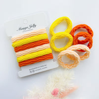 Thumbnail for MANGO JELLY Metal Free Textured Hair ties 4cm (Thick) - Autumn-Twin Pack