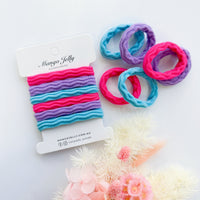 Thumbnail for MANGO JELLY Metal Free Textured Hair ties 4cm (Thick) - Mermaid-Twin Pack