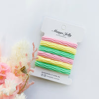 Thumbnail for MANGO JELLY Metal Free Textured Hair ties 4cm (Thick) - Pastel-One Pack