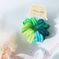 Thumbnail for MANGO JELLY Metal Free Hair Ties (3cm) - Green 24P - One Pack