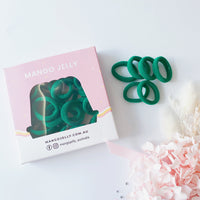 Thumbnail for MANGO JELLY Metal Free Hair Ties (3cm) - School Colour Green 36P - One Pack