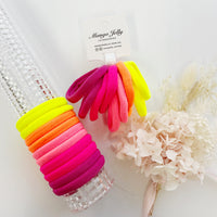 Thumbnail for MANGO JELLY Metal Free Hair ties (4.5cm) - Neon Mixed 10P - One Pack