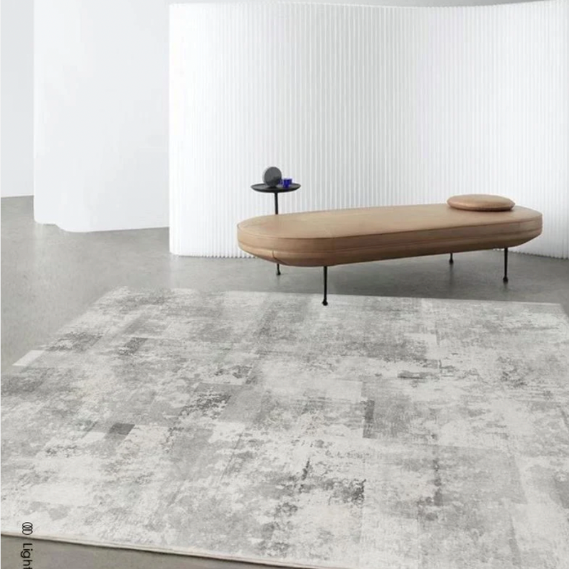 Modern Grey Microfiber Rug