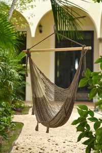 Thumbnail for Mayan Legacy Extra Large Outdoor Cotton Mexican Hammock Chair in Cedar Colour