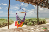 Thumbnail for Mayan Legacy Extra Large Outdoor Cotton Mexican Hammock Chair in Rainbow Colour
