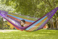 Thumbnail for Outdoor undercover cotton Mayan Legacy hammock Family size Colorina