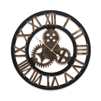 Thumbnail for Artiss 60cm Wall Clock Large Retro Roman Numerals Brown