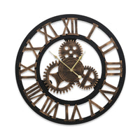 Thumbnail for Artiss 80cm Wall Clock Large Retro Roman Numerals Brown