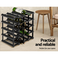 Thumbnail for Artiss Wine Rack 20 Bottle Black