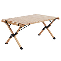Thumbnail for Gardeon Outdoor Furniture Wooden Egg Roll Picnic Table Camping Desk 90CM