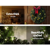 Thumbnail for Jingle Jollys 60cm Christmas Wreath Garland Xmas Decorations Wedding Party