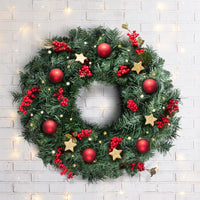 Thumbnail for Jingle Jollys 60cm Christmas Wreath Garland Xmas Decorations Wedding Party